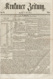 Krakauer Zeitung.Jg.2, Nro. 33 (11 Februar 1858)
