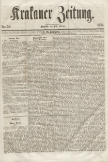 Krakauer Zeitung.Jg.2, Nro. 38 (17 Februar 1858)