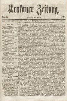 Krakauer Zeitung.Jg.2, Nro. 43 (23 Februar 1858)