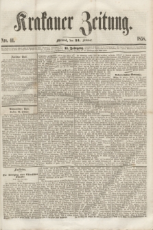 Krakauer Zeitung.Jg.2, Nro. 44 (24 Februar 1858)