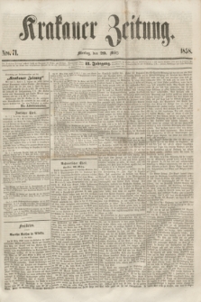 Krakauer Zeitung.Jg.2, Nro. 71 (29 März 1858) + dod.