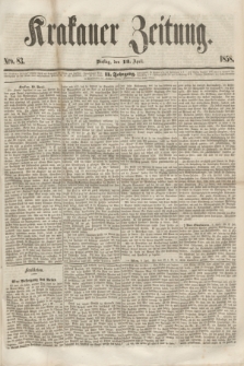 Krakauer Zeitung.Jg.2, Nro. 83 (13 April 1858)
