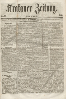 Krakauer Zeitung.Jg.2, Nro. 92 (23 April 1858)