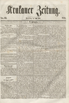 Krakauer Zeitung.Jg.2, Nro. 113 (20 Mai 1858)