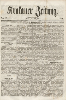Krakauer Zeitung.Jg.2, Nro. 115 (22 Mai 1858) + dod.