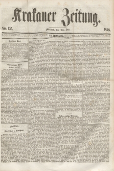Krakauer Zeitung.Jg.2, Nro. 157 (14 Juli 1858)