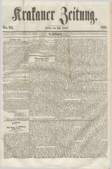 Krakauer Zeitung.Jg.2, Nro. 183 (13 August 1858)