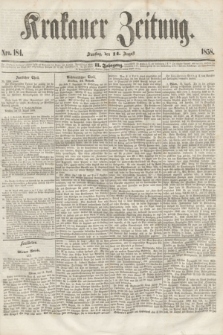 Krakauer Zeitung.Jg.2, Nro. 184 (14 August 1858)