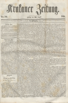 Krakauer Zeitung.Jg.2, Nro. 189 (20 August 1858) + dod.