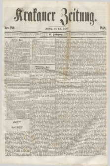 Krakauer Zeitung.Jg.2, Nro. 190 (21 August 1858) + dod.