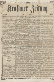 Krakauer Zeitung.Jg.2, Nro. 191 (23 August 1858) + dod.