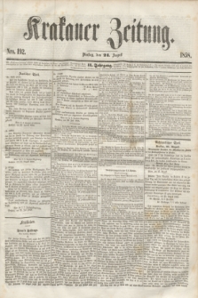 Krakauer Zeitung.Jg.2, Nro. 192 (24 August 1858)