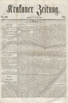 Krakauer Zeitung.Jg.2, Nro. 202 (4 September 1858)