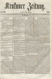 Krakauer Zeitung.Jg.2, Nro. 206 (10 September 1858)