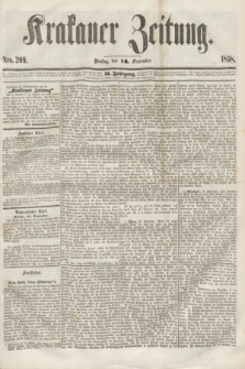 Krakauer Zeitung.Jg.2, Nro. 209 (14 September 1858) + dod.