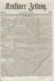 Krakauer Zeitung.Jg.2, Nro. 210 (15 September 1858)