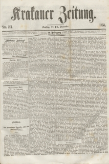 Krakauer Zeitung.Jg.2, Nro. 213 (18 September 1858)