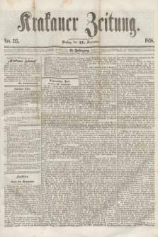 Krakauer Zeitung.Jg.2, Nro. 215 (21 September 1858)