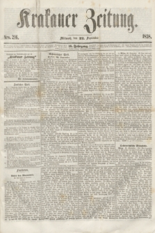 Krakauer Zeitung.Jg.2, Nro. 216 (22 September 1858)
