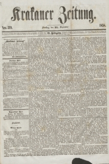 Krakauer Zeitung.Jg.2, Nro. 219 (25 September 1858)