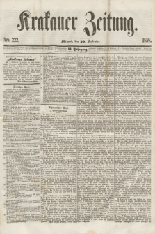 Krakauer Zeitung.Jg.2, Nro. 222 (29 September 1858) + dod.