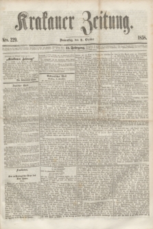 Krakauer Zeitung.Jg.2, Nro. 229 (7 October 1858)