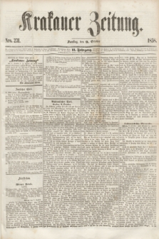 Krakauer Zeitung.Jg.2, Nro. 231 (9 October 1858) + dod.