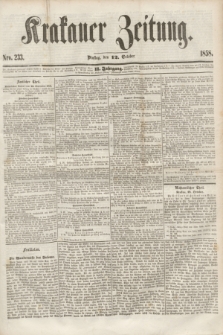 Krakauer Zeitung.Jg.2, Nro. 233 (12 October 1858)