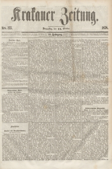 Krakauer Zeitung.Jg.2, Nro. 235 (14 October 1858)