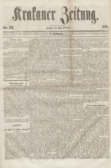 Krakauer Zeitung.Jg.2, Nro. 236 (15 October 1858) + dod.