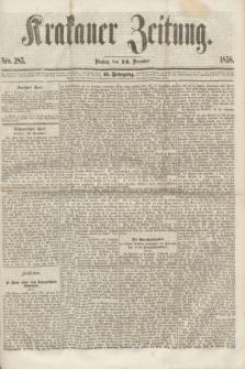 Krakauer Zeitung.Jg.2, Nro. 285 (14 December 1858) + dod.