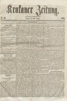 Krakauer Zeitung.Jg.3, Nr 22 (28 Januar 1859)
