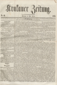 Krakauer Zeitung.Jg.3, Nr. 43 (23 Februar 1859)