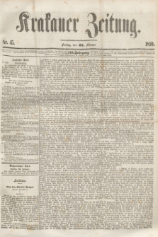Krakauer Zeitung.Jg.3, Nr. 45 (25 Februar 1859)