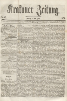Krakauer Zeitung.Jg.3, Nr. 65 (21 März 1859)