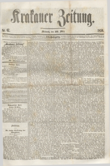 Krakauer Zeitung.Jg.3, Nr. 67 (23 März 1859)