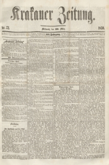Krakauer Zeitung.Jg.3, Nr. 72 (30 März 1859)