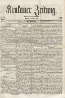 Krakauer Zeitung.Jg.3, Nr. 94 (26 April 1859)