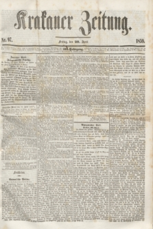 Krakauer Zeitung.Jg.3, Nr. 97 (29 April 1859) + dod.