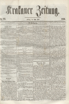 Krakauer Zeitung.Jg.3, Nr. 165 (22 Juli 1859)