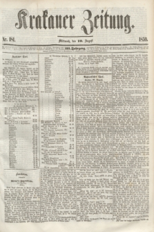 Krakauer Zeitung.Jg.3, Nr. 181 (10 August 1859)