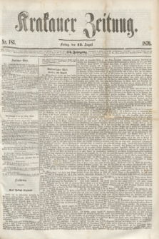 Krakauer Zeitung.Jg.3, Nr. 183 (12 August 1859)