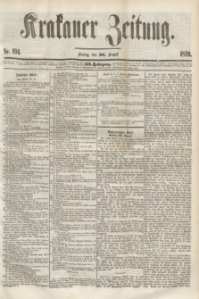 Krakauer Zeitung.Jg.3, Nr. 194 (26 August 1859)
