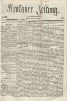 Krakauer Zeitung.Jg.3, Nr. 196 (29 August 1859)