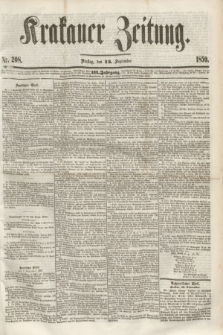 Krakauer Zeitung.Jg.3, Nr. 208 (13 September 1859)