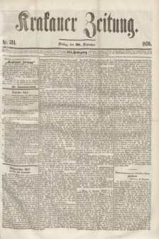 Krakauer Zeitung.Jg.3, Nr. 214 (20 September 1859)