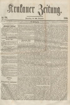 Krakauer Zeitung.Jg.3, Nr. 216 (22 September 1859) + dod.