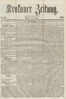 Krakauer Zeitung.Jg.3, Nr. 225 (3 October 1859) + dod.