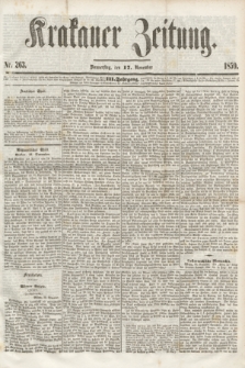 Krakauer Zeitung.Jg.3, Nr. 263 (17 November 1859)