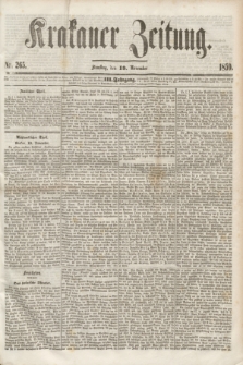 Krakauer Zeitung.Jg.3, Nr. 265 (19 November 1859) + dod.